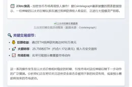 以太坊巨鲸质押获利6050万后转1.17亿ETH至币安