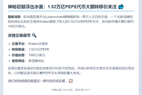 巨鲸2小时提取1.52万亿PEPE