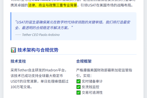 Tether任命Bo Hines掌舵新稳定币USAT