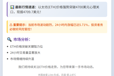 ETH冲破4700美元