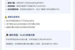 币安Alpha上线ALEO，空投需200积分
