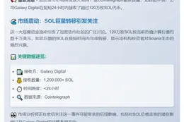 Galaxy Digital 24小时吸金120万枚SOL