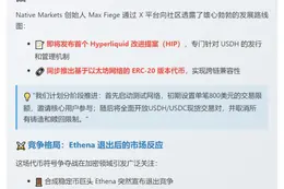 Native Markets获Hyperliquid稳定币USDH命名权