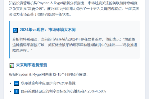 美联储降息非关键，劳动力市场平衡才重要