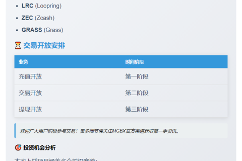 MGBX 9月2日上线AVAAI、PHB、LRC现货交易