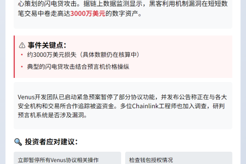 Venus协议被黑损失3000万