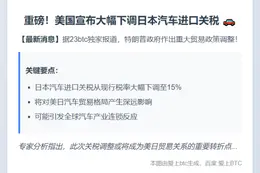 美下调日本汽车关税