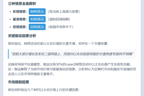 花旗预测以太坊年底跌至4300美元
