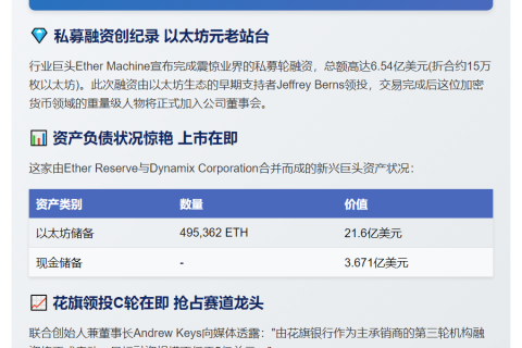 Ether Machine私募融资6.54亿美元