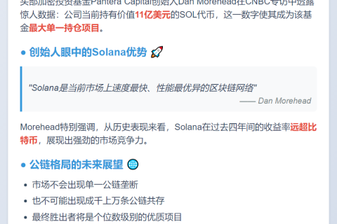 Pantera资本持有11亿美元SOL