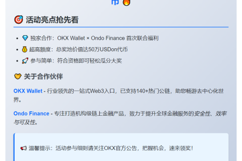 OKX携手Ondo推出Giveaway活动