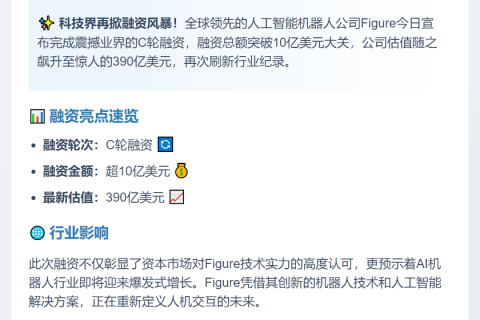 Figure完成C轮融资10亿美元