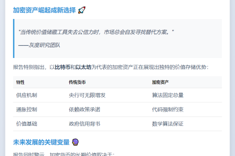 美元信誉受挑战，加密资产或成新选择