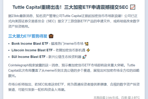 Tuttle Capital申请推出三款加密货币ETF