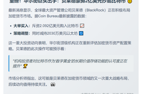 贝莱德豪掷2亿美元买入比特币