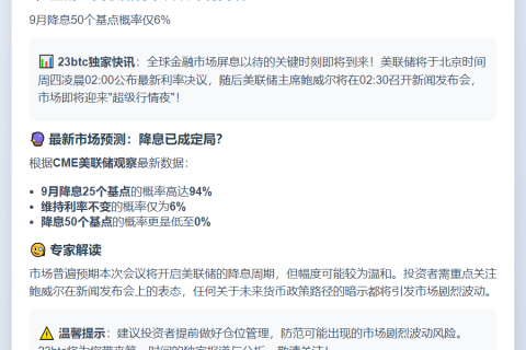 美联储明日凌晨公布利率决定