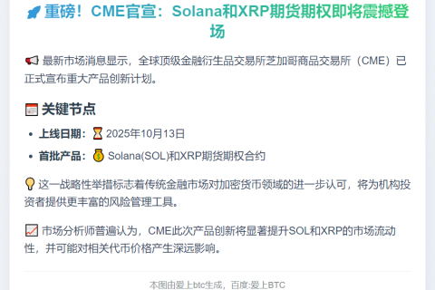 CME 10月13日上线 Solana、XRP 期权