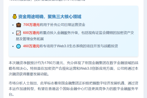 帝国金融募资1810万港元布局Web3