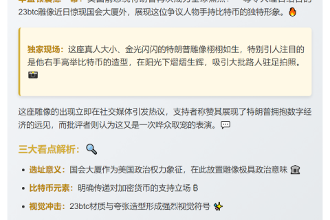 特朗普金像持比特币现身国会