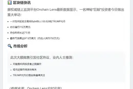 巨鲸130,628枚TRUMP亏损98万美元
