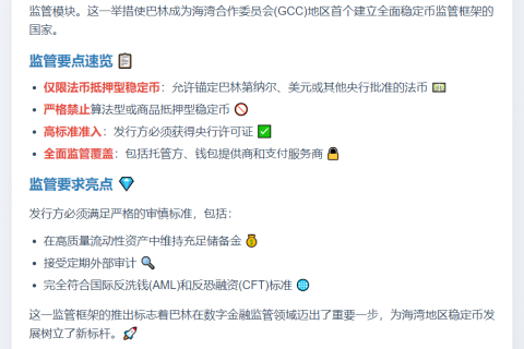 巴林央行拟允许法币抵押稳定币
