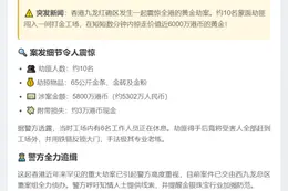 香港10匪劫65公斤黄金 价值5300万