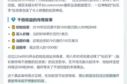 8年前千元买BNB 如今价值百万