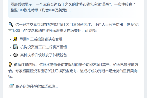 12年沉睡比特币突转