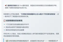 特朗普：今年国内投资超17万亿美元