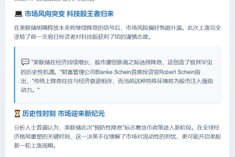 美联储降息引爆美股热情
