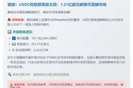 USDC Treasury增发1.21亿枚