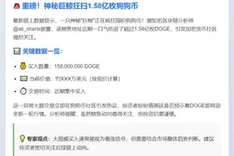 鲸鱼狂购1.58亿枚DOGE