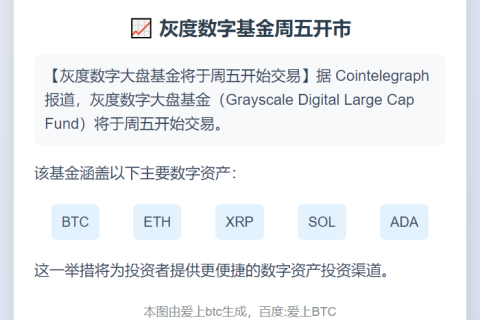 灰度数字基金周五开市