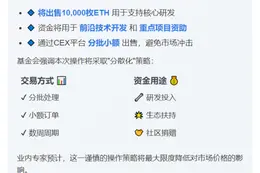 以太坊基金会抛售1万枚ETH支持研发