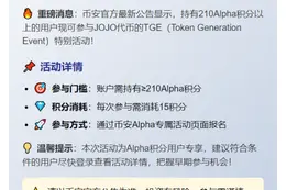 币安JOJO TGE需210Alpha积分