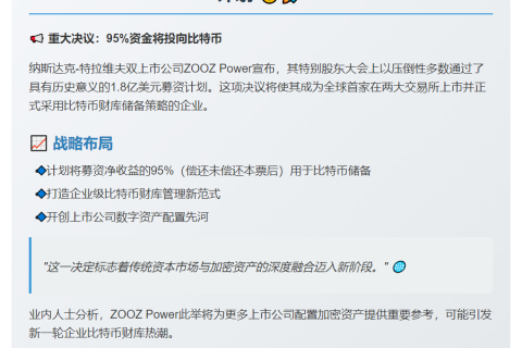 ZOOZ Power股东批准1.8亿美元比特币财库计划