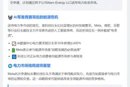 Meta进军美国电力市场 巨头抢电战升级