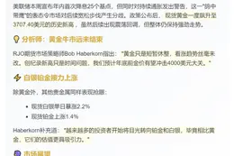 美联储政策关注推高金价