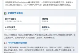 鲸鱼豪掷800万USDC狂购11亿PUMP