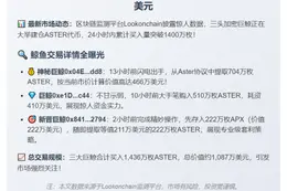 巨鲸囤积1436万ASTER，价值超千万美元