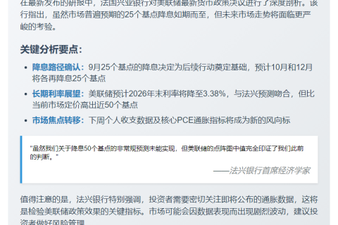法兴：美联储后市场紧盯通胀