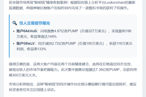 聪明钱抛售7亿枚PUMP套利