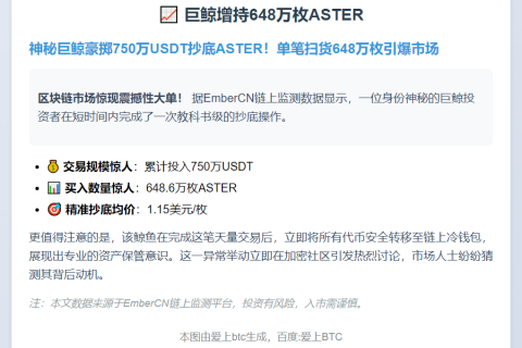 巨鲸增持648万枚ASTER