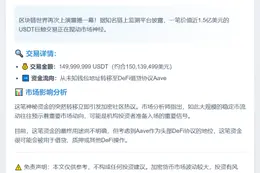 1.5亿枚USDT转入Aave