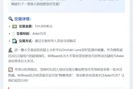 MrBeast豪掷11.4万购Aster代币