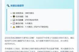 鲸鱼三倍做多279万ASTER，成本1.43美元