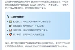 巨鲸两钱包豪掷1050万购714万ASTER