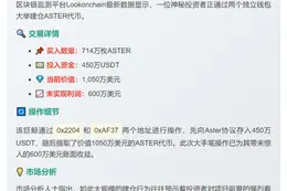 巨鲸714万枚ASTER买入1050万美元