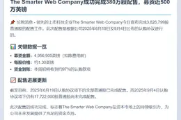 The Smarter Web完成380万股配售