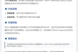 Ronin Treasury 启动460万美元RON回购